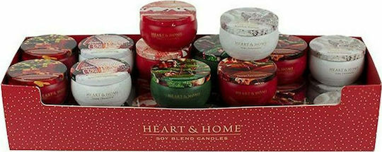 Heart & Home Χριστουγεννιάτικο Μεταλλικό Κερί Πράσινο