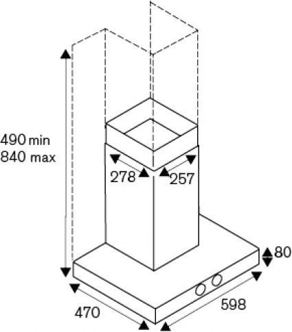 La Germania K60 TU KX A Chimney Vent Hood 60cm Inox