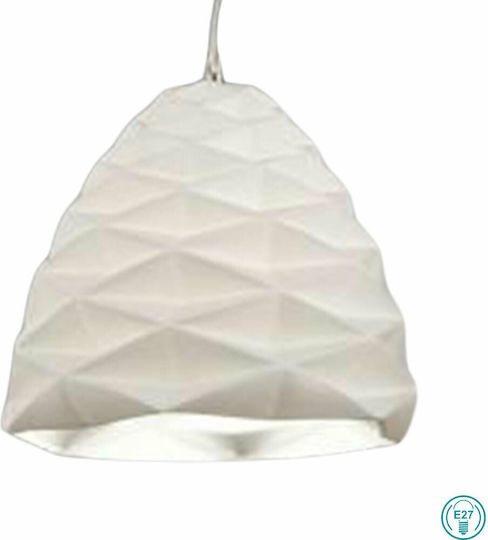 Fabas Luce Duchessa Pendant Light White Bell with Socket E27 30x200cm