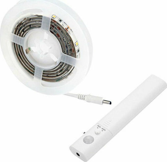 V-TAC Waterproof LED Strip Battery Warm White Light 1m Type SMD2835 with Motion Sensor & Power Supply