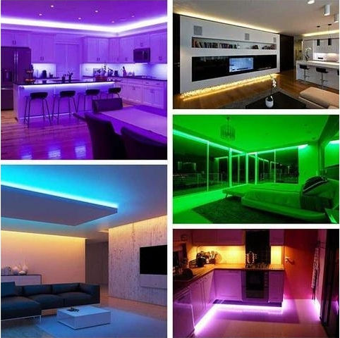 Αδιάβροχη Ταινία LED 12V RGB Φως 5m Τύπου SMD5050 με Τροφοδοτικό & Τηλεχειριστήριο