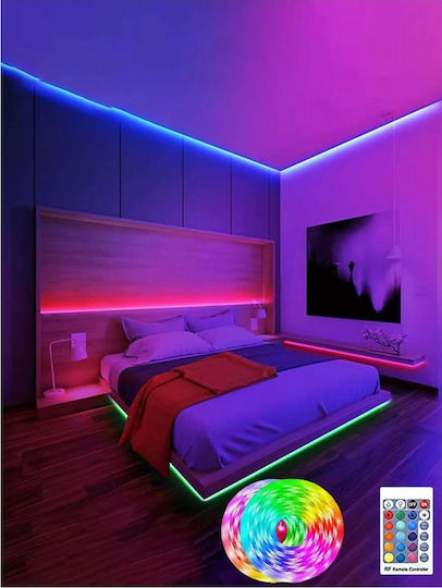 Αδιάβροχη Ταινία LED 12V RGB Φως 5m Τύπου SMD5050 με Τροφοδοτικό & Τηλεχειριστήριο