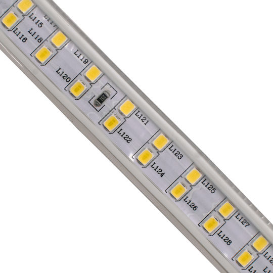 GloboStar Αδιάβροχη Ταινία LED 220V Θερμό Λευκό Φως 1m Τύπου SMD2835