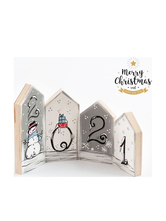 Parisis Christmas Wooden Figure inscription Gray