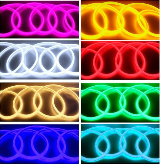 GloboStar Rezistent la apă Bandă LED 24V Roșu Lumină 1m Neon Flex