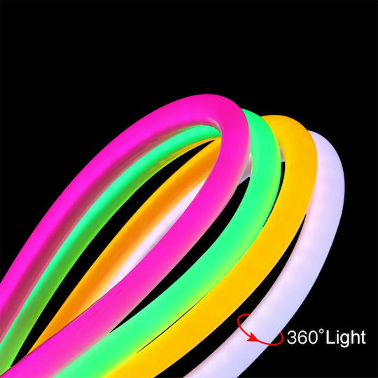 GloboStar Rezistent la apă Bandă LED 24V Roșu Lumină 1m Neon Flex