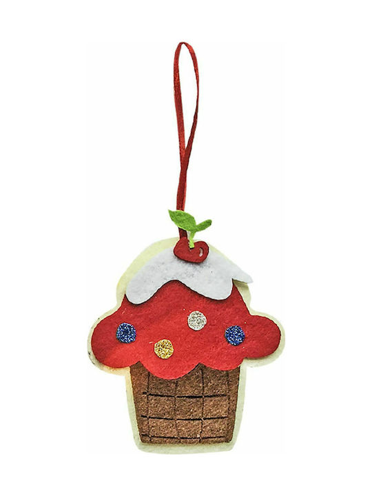 XMASfest 93-2188 Ornament de Crăciun Candy Felt cu Pulbere de Aur cu Paiete 10x12buc (Diverse modele/culori) 1132208