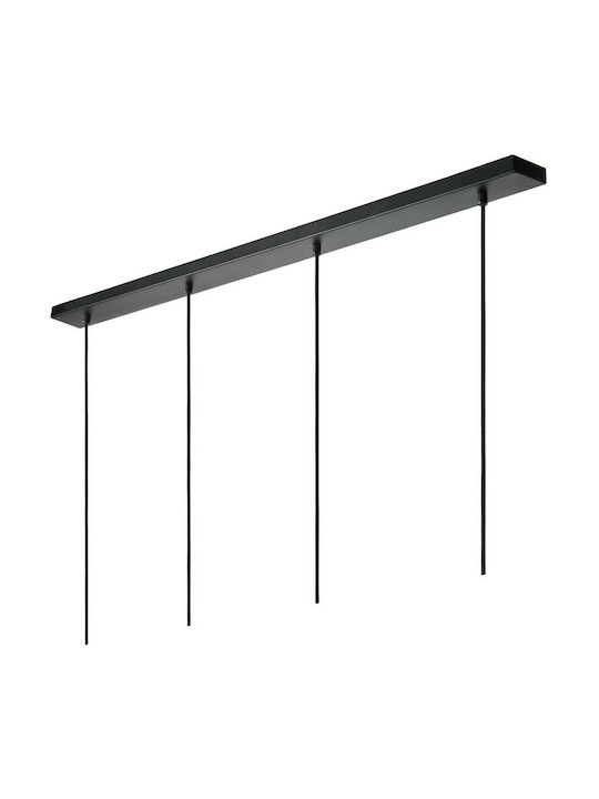 Lucide Lightning Gipsy Pendant Light Black Rail for 4 Bulbs E27 120cm