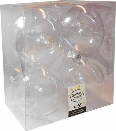 Hängendes Kugel Ornament Ornament Kunststoff Transparent 4cm Set 4Stück