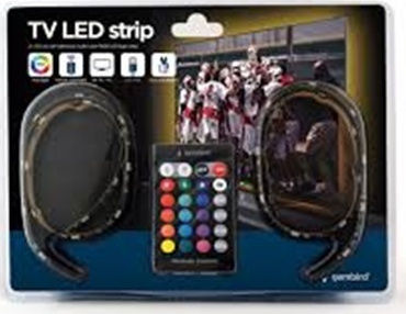 Gembird LED Streifen Versorgung USB (5V) RGB Länge 2x50cm und 32 LED pro Meter Set mit Fernbedienung und Netzteil SMD5050