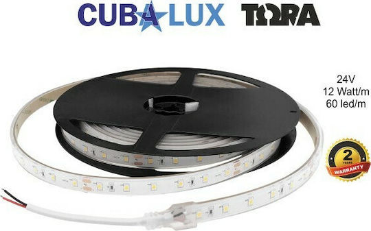 Cubalux Rezistent la apă Bandă LED 24V Alb Cald Lumină 5m Tip SMD2835