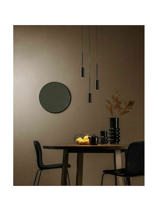 Lucide Lightning Tubule Pendant Light LED with Warm White Light Black