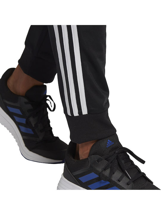 Primegreen Essentials 3-Stripes Σετ Φόρμας Γυαλιστερό με Λάστιχο Μαύρο