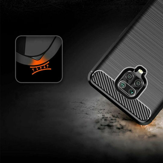 Hurtel Carbon Brushed Back Cover Σιλικόνης Μαύρο (Redmi Note 9S / 9 Pro / 9 Pro Max)