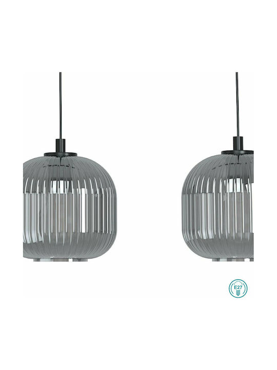 Eglo Mantunalle Pendant Light Three-Light Rail for Socket E27 Black