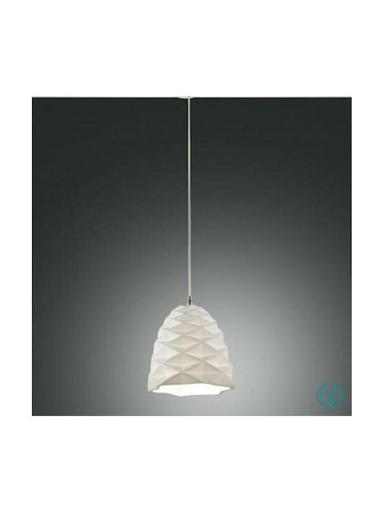 Fabas Luce Duchessa Hängelampe Weiß Glocke mit Fassung E27 20cm.