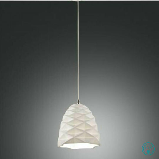 Fabas Luce Duchessa Pendant Light White Bell with Socket E27 20cm