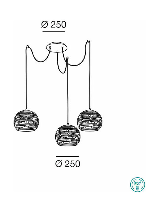Fabas Luce Corvara Hängelampe Weiß mit Fassung E27 25cm.
