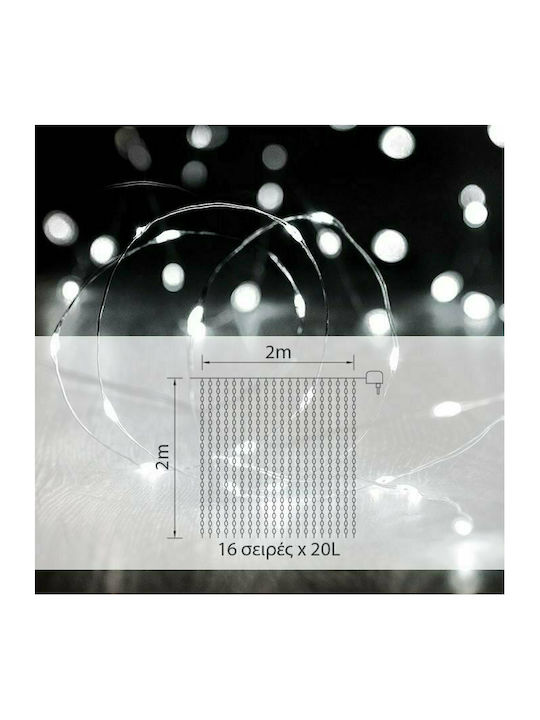 320 Lichter LED 2m. x 200cm Kaltes Weiß Typ Vorhang 1Stück 320 Lichter LED 2m. x 200cm Kaltes Weiß Typ Vorhang 1Stück