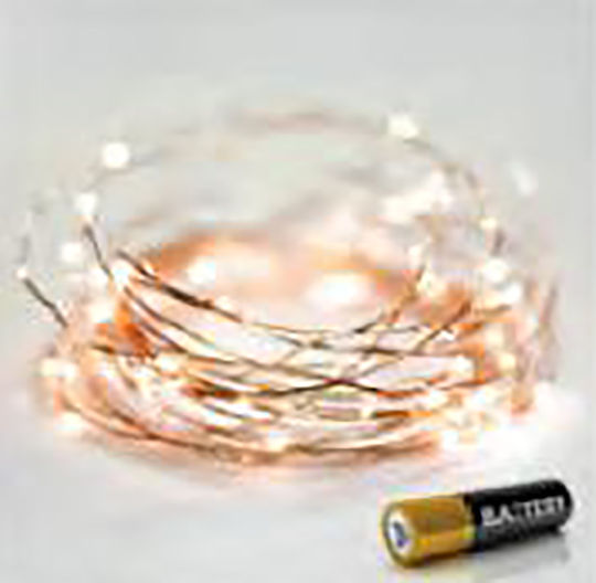 30 Lights LED 3m. Warm White Battery in String 1pcs