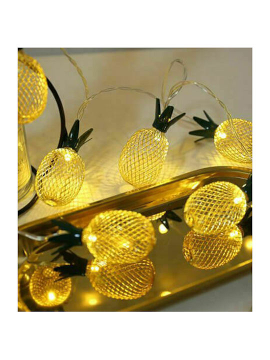 10 Lights LED 1.65m. Warm White Battery in String 1pcs