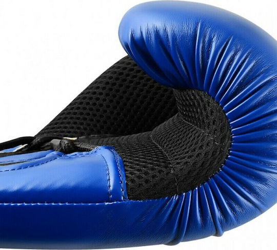 adidas Hybrid Boxing Gloves made of Synthetic Leather for Match Blue