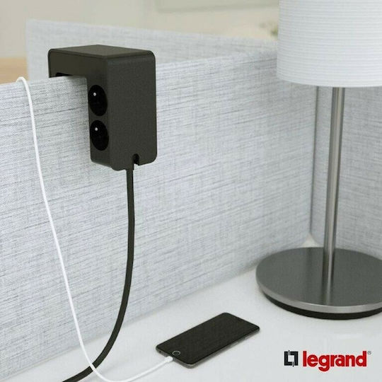 Legrand Steckdosenleiste 4 Positionen mit 2 USB-A und Kabel 1.5m