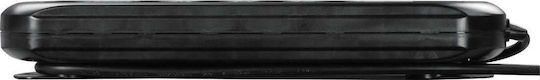 HAMA 10-way Power Strip 2 Switches Power Strip with Surge Protection 10 Positions with Switch and Cable 2m