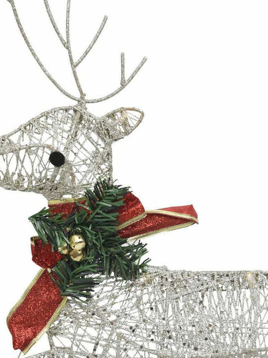 vidaXL Beleuchtet Weihnachtliche Metallisch Figur Rentier Gold Höhe 40cm