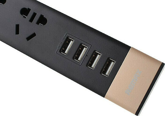 Remax RU-S2 Bandă de alimentare 3 Prize cu 4 USB-A și Cablu 2m