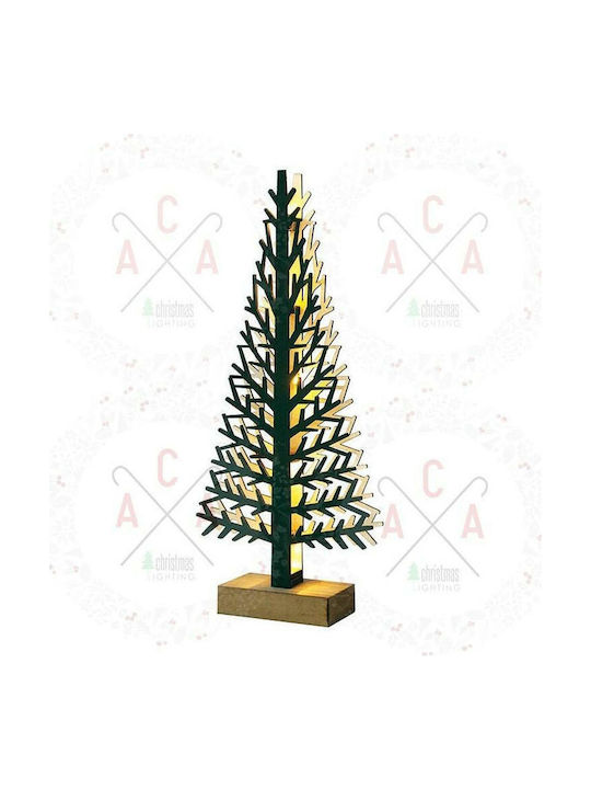cu lumină LED Decorațiune de Crăciun Lemn Braduleț 32cm. Baterie Verde