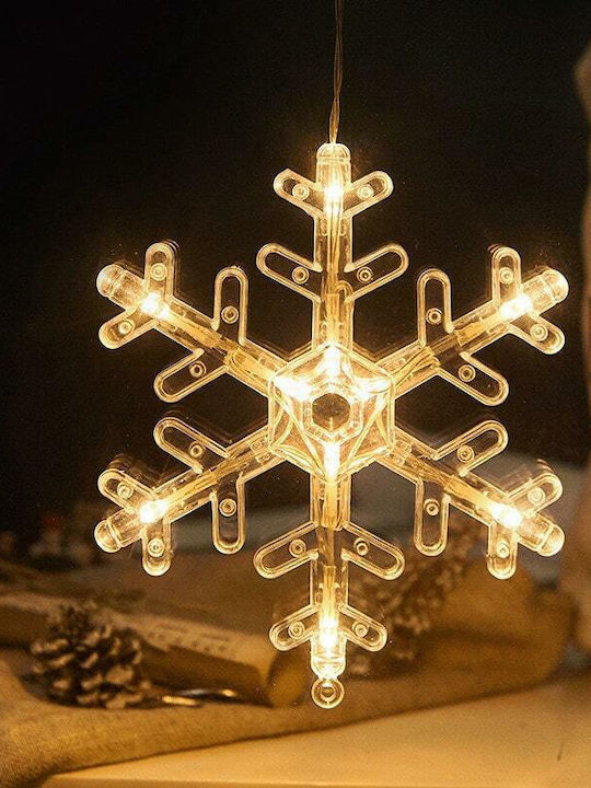Aca Illuminated Christmas Plastic Figure Flake White 20x20x17cm 4pcs Snowflake
