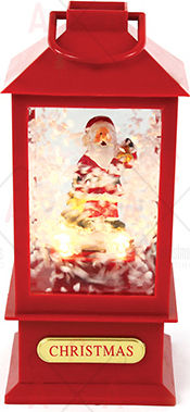 Christmas Decorative Traffic Light Lighted with Santa Claus 10x10x20cm