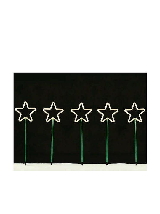 Aca Crăciunesti Decorative Stele Luminate Plastice Alb cald 400x66x400buc 5buc
