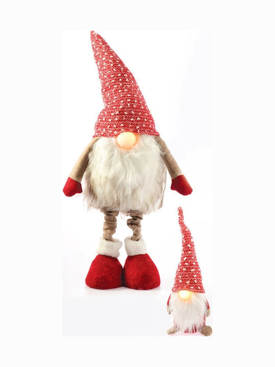 Aca Christmas Fabric Outdoor Illuminated Dwarf Figure Red Battery 33x33x10cm