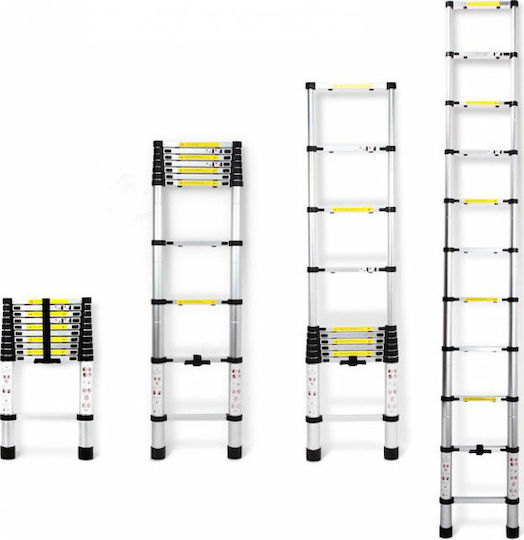 Telescopic Ladder Aluminum 15 of Steps with Maximum Height 4.7m TL47