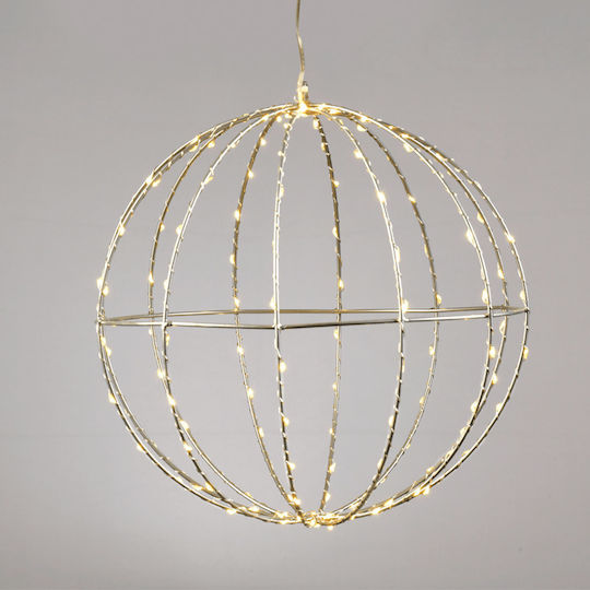 Aca Illuminated Christmas Metal Figure Ball Silver 30x30x30cm