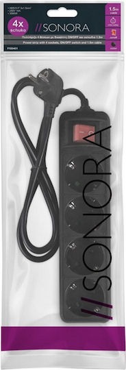 Sonora PSB401 Power Strip 4 Positions with Switch and Cable 1.5m