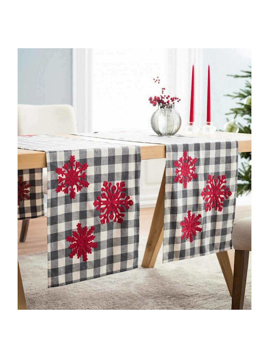 Gofis Home Weihnachtlich Tischtuch Läufer Stoff Gray L160xB40cm.