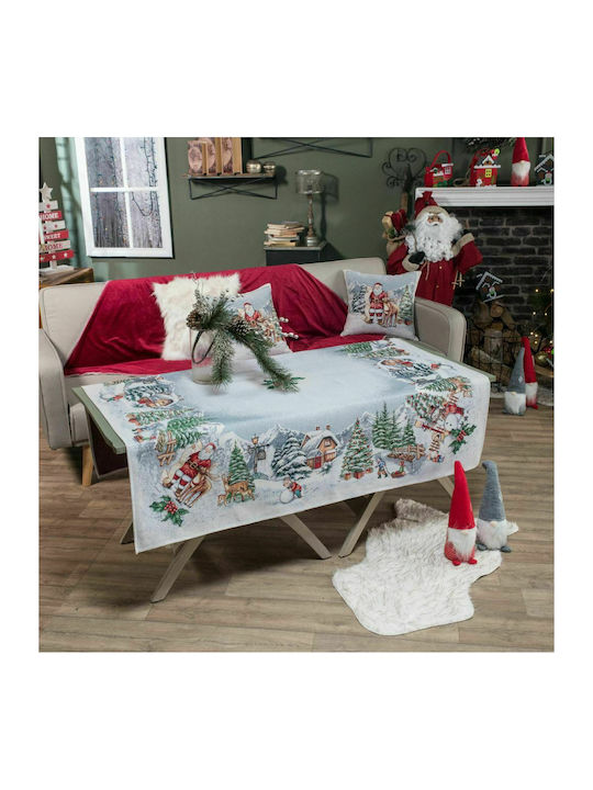 Teoran Weihnachtlich Tischtuch Stoff Gray L180xB140cm.