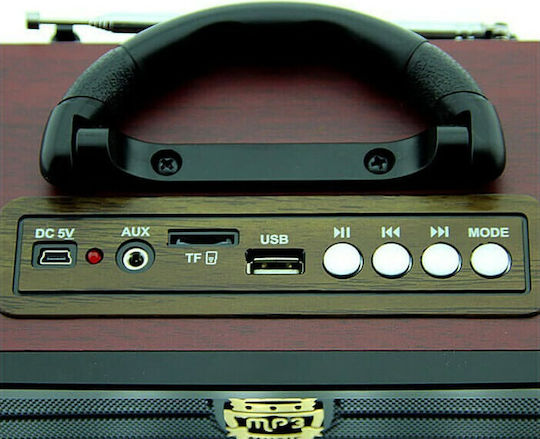 Meier M-108BT Retro Επιτραπέζιο Ραδιόφωνο Επαναφορτιζόμενο με USB Red/Beige