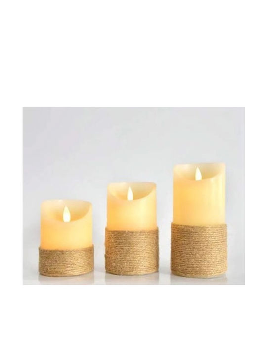 Eurolamp Christmas Beige Battery Candle 10x7.5cm