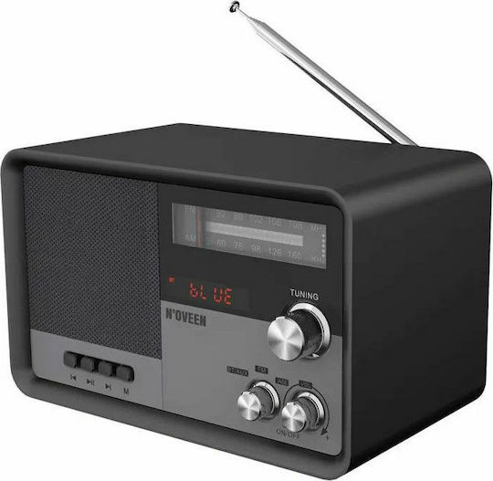 N'Oveen PR950 Φορητό Ραδιόφωνο Ρεύματος / Μπαταρίας με Bluetooth και USB Μαύρο