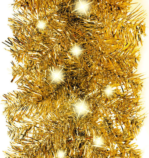 vidaXL Lighted Christmas Garland Gold 500cm 1pc
