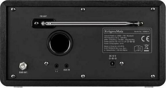 Kruger & Matz KM0816 Επιτραπέζιο Ραδιόφωνο Ρεύματος DAB+ με Bluetooth Μαύρο