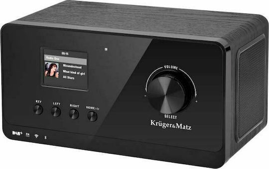 Kruger & Matz KM0816 Επιτραπέζιο Ραδιόφωνο Ρεύματος DAB+ με Bluetooth Μαύρο