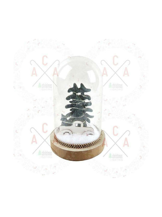 Christmas Illuminated Decorative Jar 12x12x18cm Plastic with Car 12x18cm