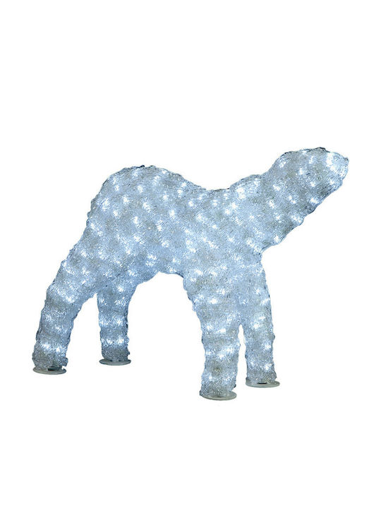 Lianos Illuminated Christmas Plastic Figure Bear White Height 55cm
