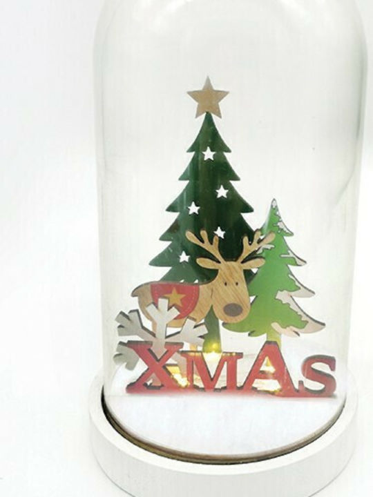 Christmas Illuminated Decorative Jar with Reindeer Plastic 19x11x19cm
