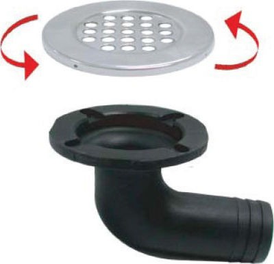 Eval Jgheaburi Σκάφους 90° Colț de scurgere din nylon cu capac din oțel inoxidabil pentru conductă